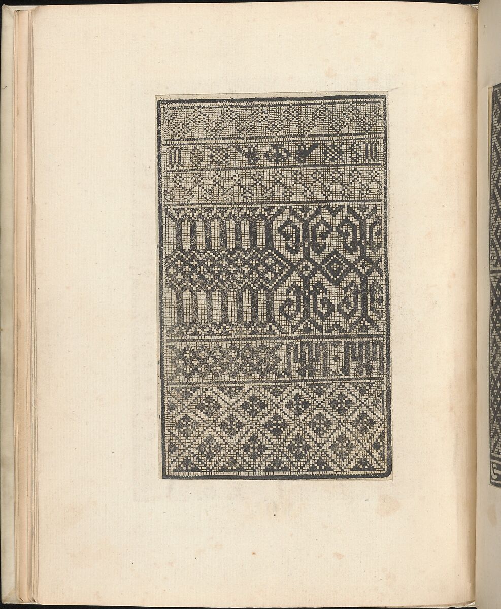 Esemplario di lavori, page 8 (verso), Nicolò Zoppino (Italian, Ferrara 1478/80–1544 Venice)  , Venice, Woodcut (pages inlaid, modern vellum binding) 