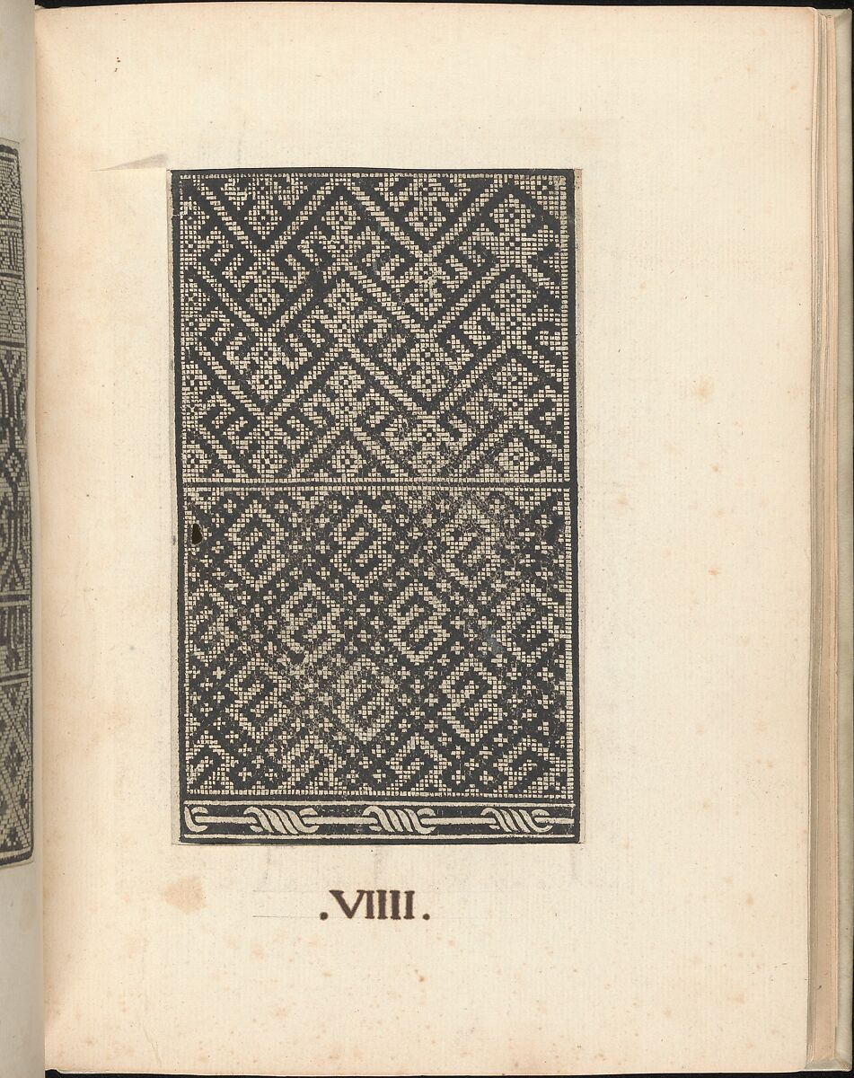 Esemplario di lavori, page 9 (recto), Nicolò Zoppino (Italian, Ferrara 1478/80–1544 Venice)  , Venice, Woodcut (pages inlaid, modern vellum binding) 