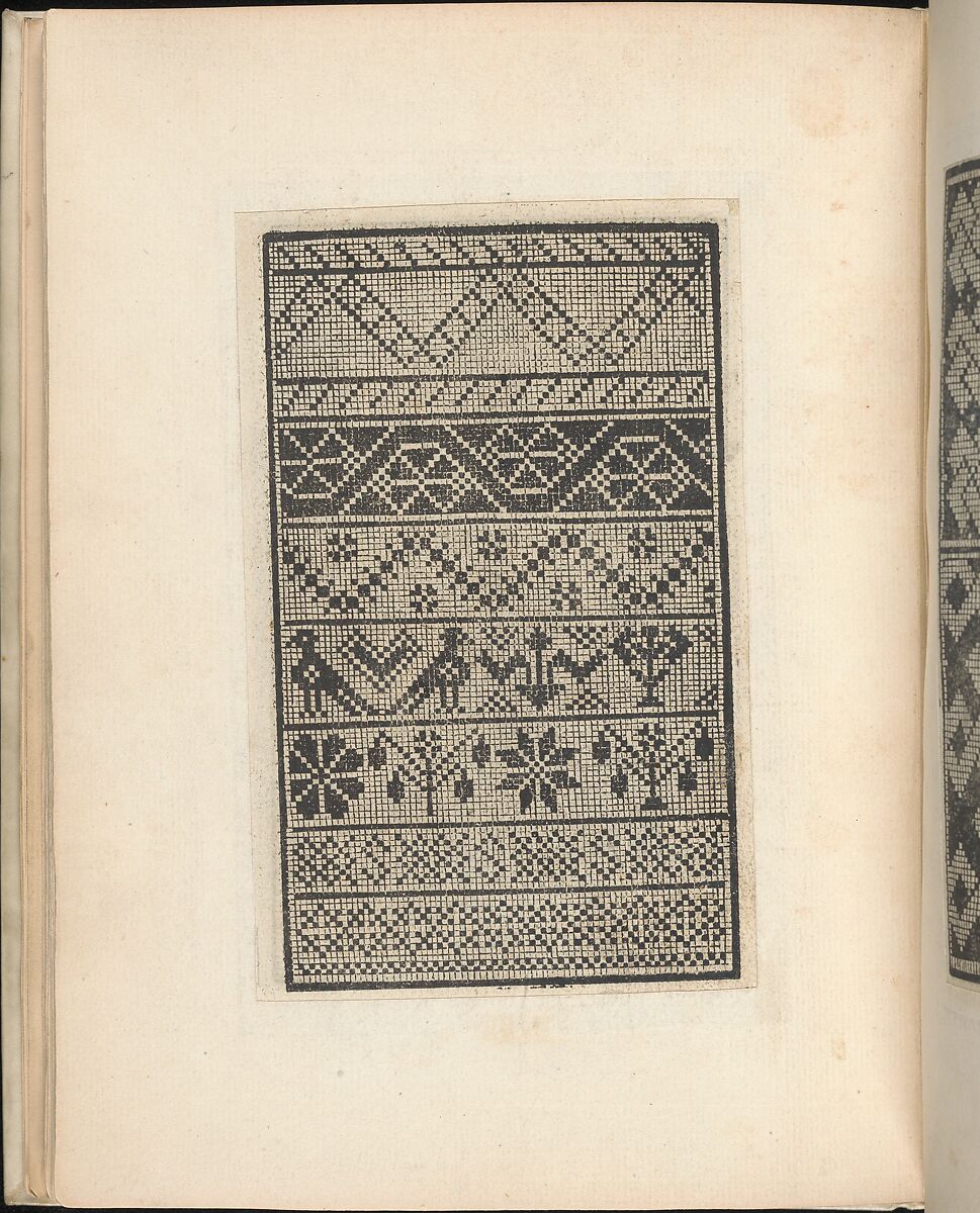 Esemplario di lavori, page 11 (verso), Nicolò Zoppino (Italian, Ferrara 1478/80–1544 Venice)  , Venice, Woodcut (pages inlaid, modern vellum binding) 