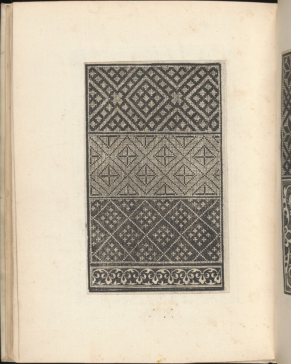 Esemplario di lavori, page 14 (verso), Nicolò Zoppino (Italian, Ferrara 1478/80–1544 Venice)  , Venice, Woodcut (pages inlaid, modern vellum binding) 