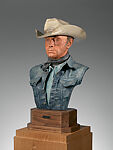 The Foreman, Polychrome, Harry Jackson (American, Chicago, Illinois 1924–2011 Cody, Wyoming), Painted bronze, oak pedestal
