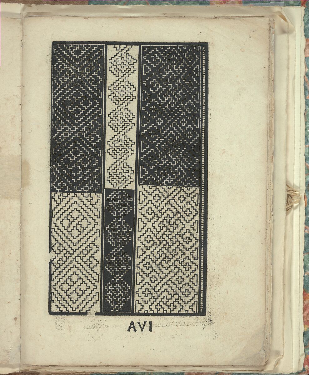 Opera Nova Universali intitulata Corona di racammi, page 6 (recto), Giovanni Andrea Vavassore (Italian, active Venice 1530–1573)  , Venice, Woodcut 