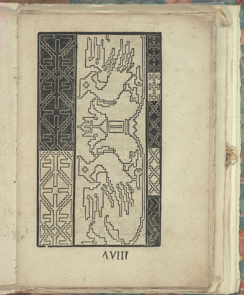 Opera Nova Universali intitulata Corona di racammi, page 8 (recto), Giovanni Andrea Vavassore (Italian, active Venice 1530–1573)  , Venice, Woodcut 