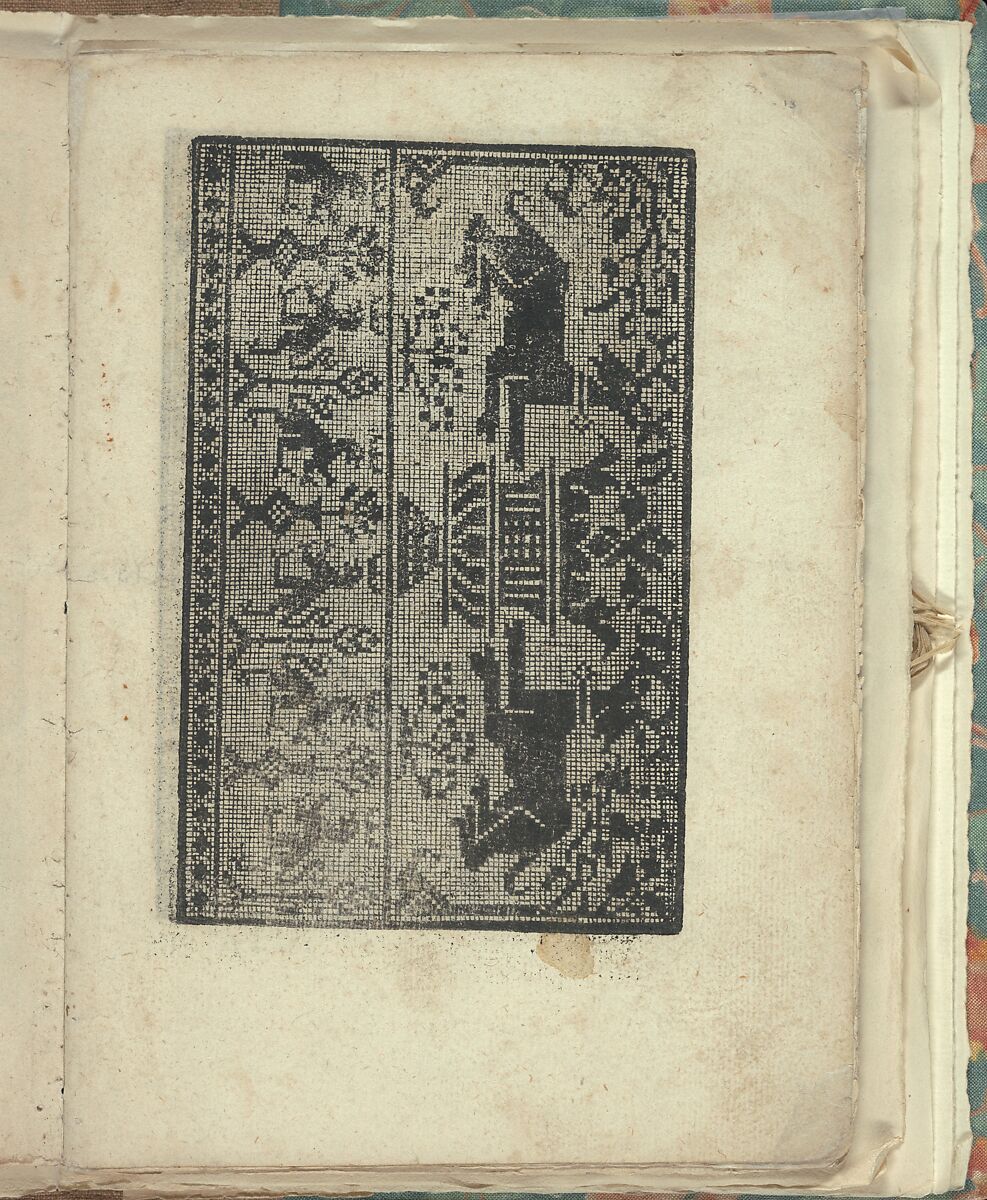 Opera Nova Universali intitulata Corona di racammi, page 13 (recto), Giovanni Andrea Vavassore (Italian, active Venice 1530–1573)  , Venice, Woodcut 