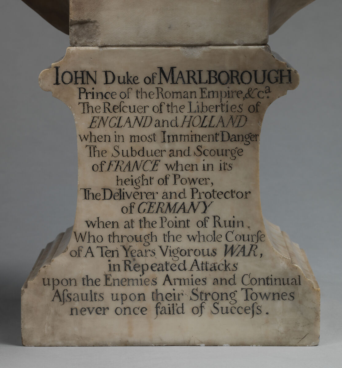 John Churchill, 1st Duke of Marlborough (1650–1722), John Michael Rysbrack (Flemish, Antwerp 1694–1770 London), Carrara marble, British