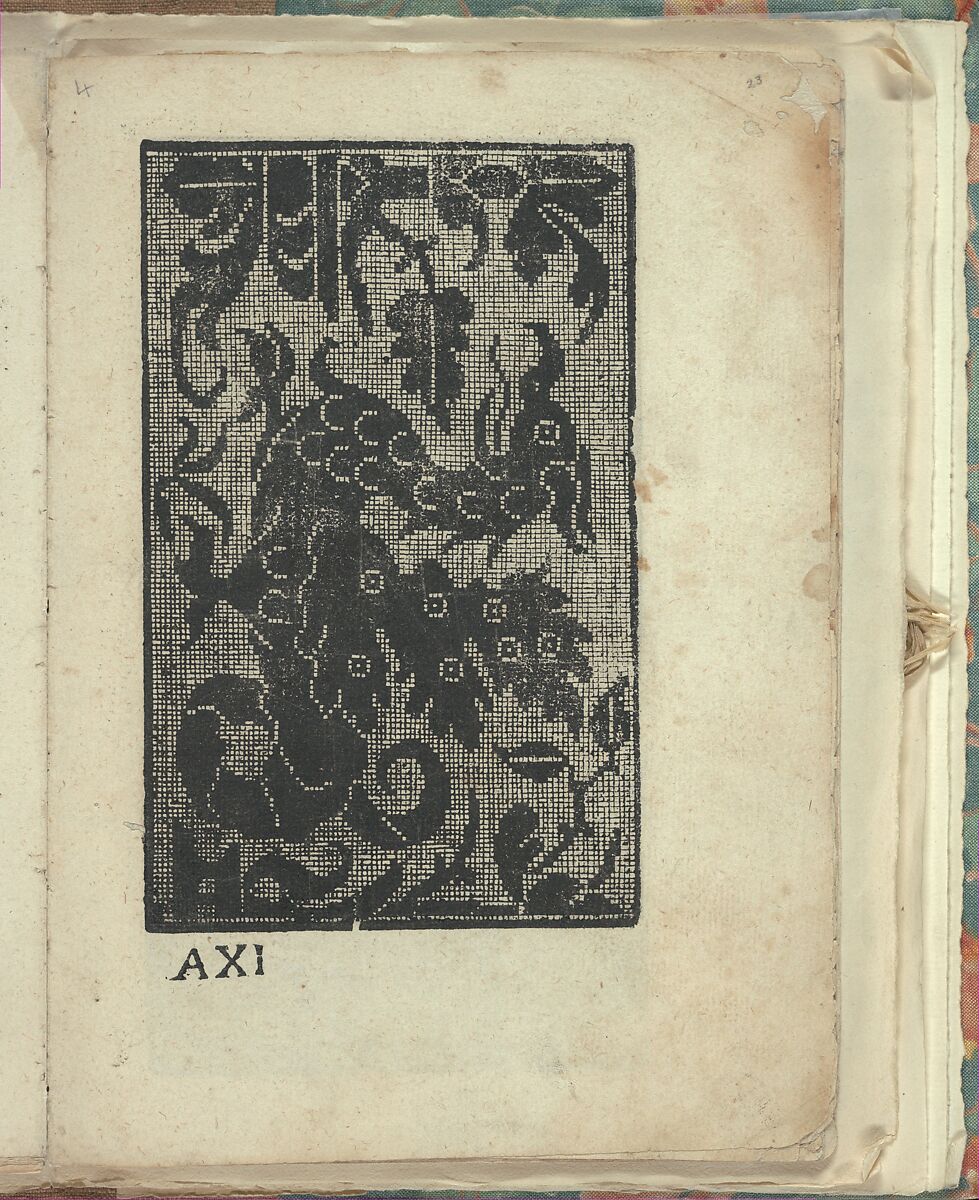 Opera Nova Universali intitulata Corona di racammi, page 23 (recto), Giovanni Andrea Vavassore (Italian, active Venice 1530–1573)  , Venice, Woodcut 