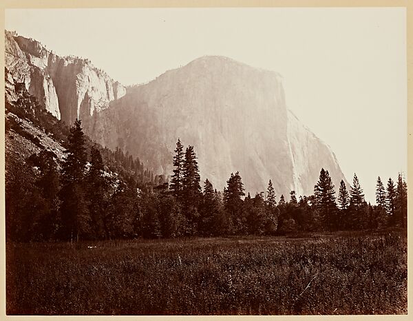 Tutocanula, El Capitan, Yosemite, 3600 feet, Carleton E. Watkins (American, 1829–1916), Albumen silver print 