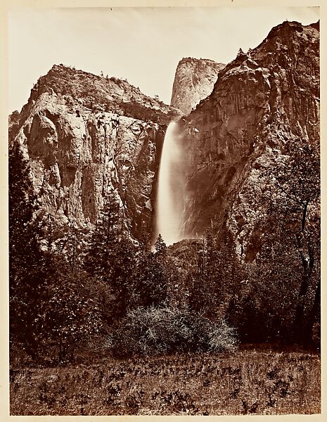 Pohono, the Bridal Veil, Yosemite, 900 feet, Carleton E. Watkins (American, 1829–1916), Albumen silver print 