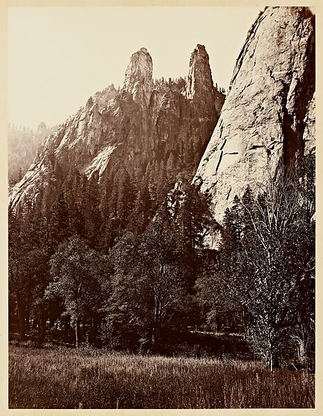Cathedral Rocks, 2600 ft., Yosemite, Carleton E. Watkins (American, 1829–1916), Albumen silver print 