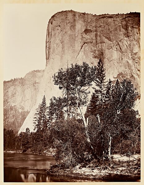Tutocanula, 3600 ft., El Capitan, Yosemite, Carleton E. Watkins (American, 1829–1916), Albumen silver print 
