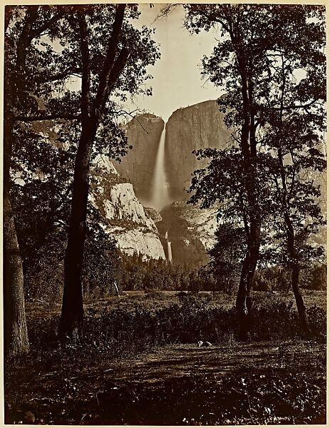 The Yosemite Falls, 2634 ft., Yosemite, Carleton E. Watkins (American, 1829–1916), Albumen silver print 