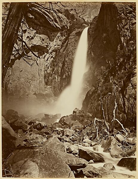 The Lower Yosemite Fall, Yosemite, Carleton E. Watkins (American, 1829–1916), Albumen silver print 