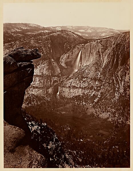 Yosemite Falls from Glacier Pt., Yosemite, Carleton E. Watkins (American, 1829–1916), Albumen silver print 