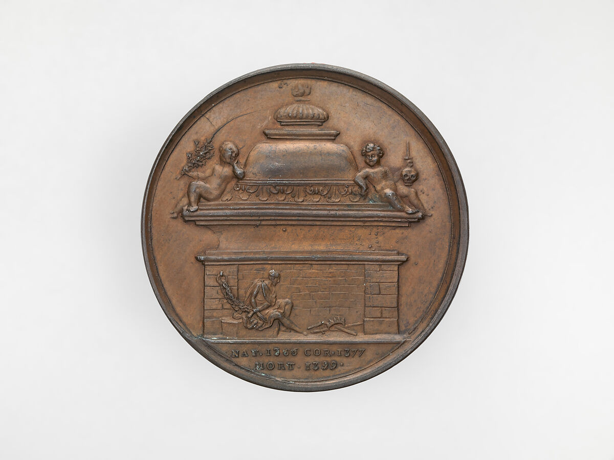 Richard II, from the English Monarchs series, Medalist: Jean Dassier (Geneva 1676–1763 Geneva), Bronze, British