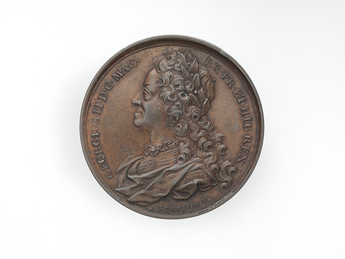 George II, from the English Monarchs series, Medalist: Jean Dassier (Geneva 1676–1763 Geneva), Bronze, British 