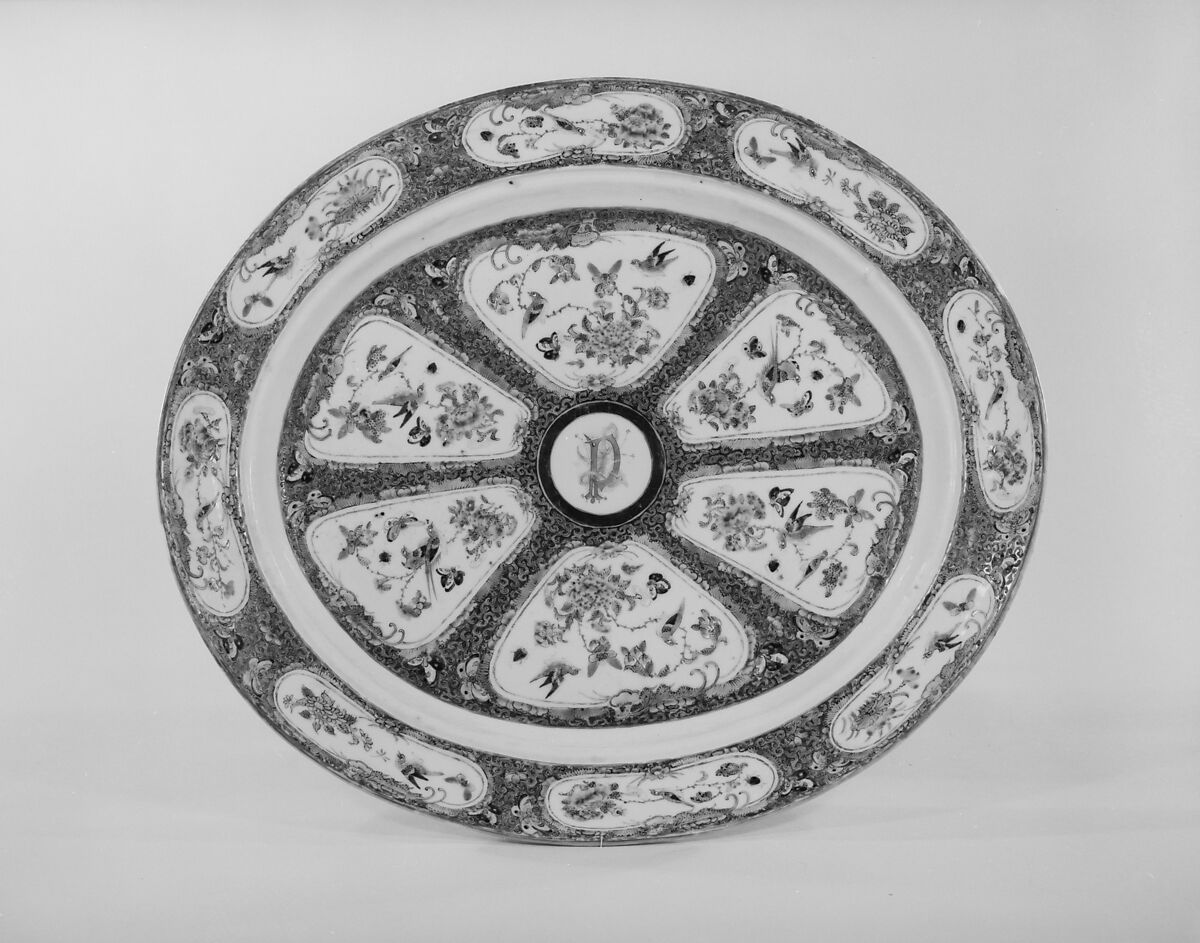 Platter and Rack, Porcelain, Chinese, for American market