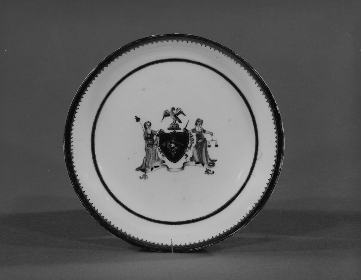 Platter and Rack, Porcelain, Chinese, for American market