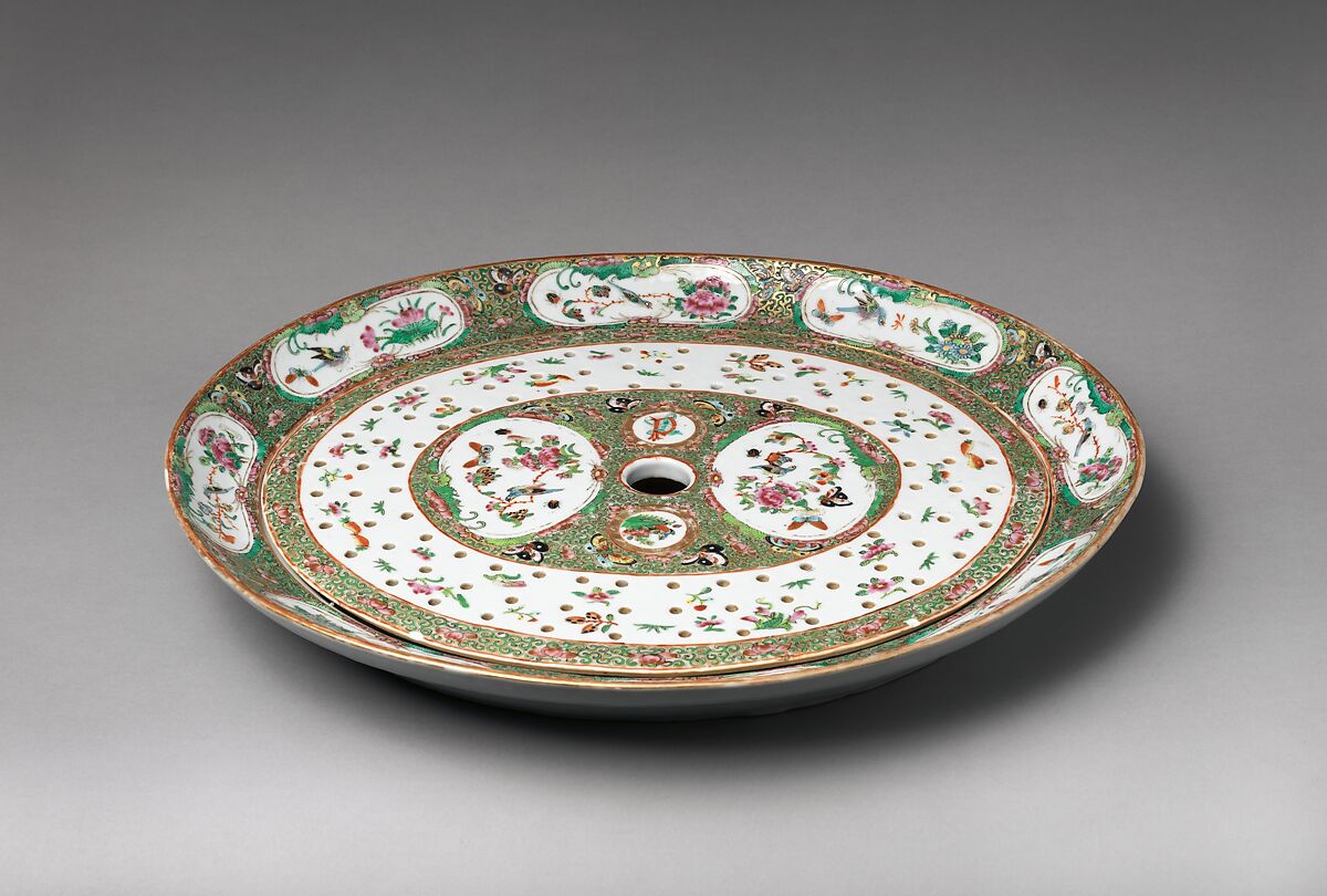 Platter and Rack, Porcelain, Chinese, for American market