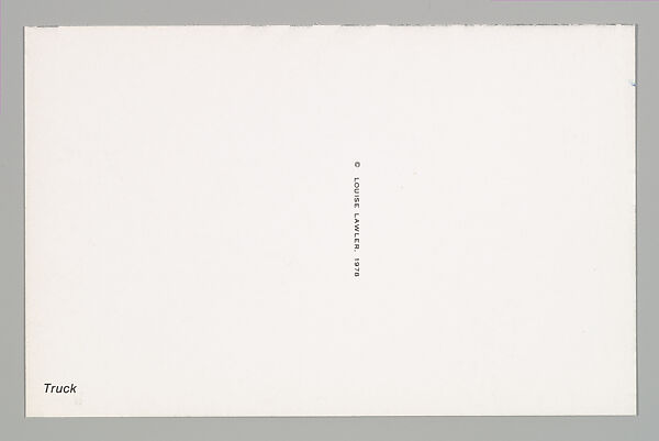 Truck, Louise Lawler (American, born Bronxville, New York, 1947), Halftone