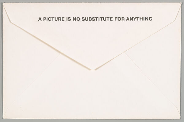 ["His gesture moved us to tears." Announcement and Envelope for "A Picture Is No Substitute For Anything", James Turcotte Gallery, Los Angeles], Louise Lawler (American, born Bronxville, New York, 1947), Print