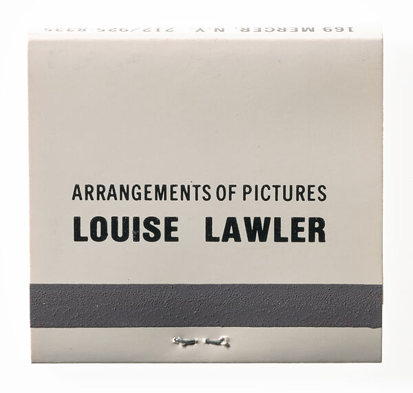[Matchbook for "Arrangements of Pictures", Metro Pictures, New York City], Louise Lawler (American, born Bronxville, New York, 1947), Printed matchbook