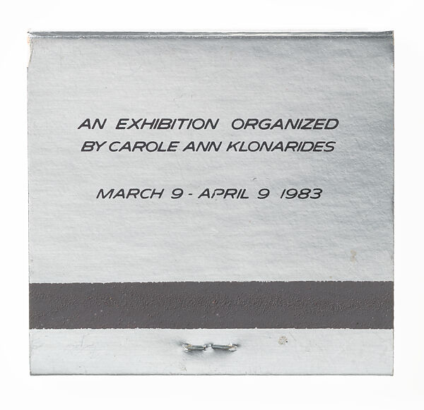 [Matchbook for "BORROWED TIME", Baskerville and Watson Gallery, New York City], Louise Lawler (American, born Bronxville, New York, 1947), Printed matchbook