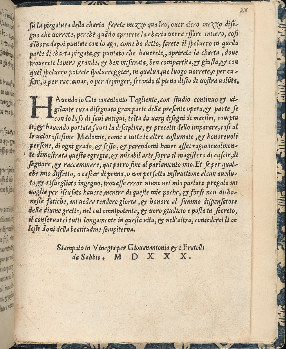 Essempio di recammi, page 28 (recto), Giovanni Antonio Tagliente (Italian, Venice ca. 1465–1528 Venice), Woodcut 