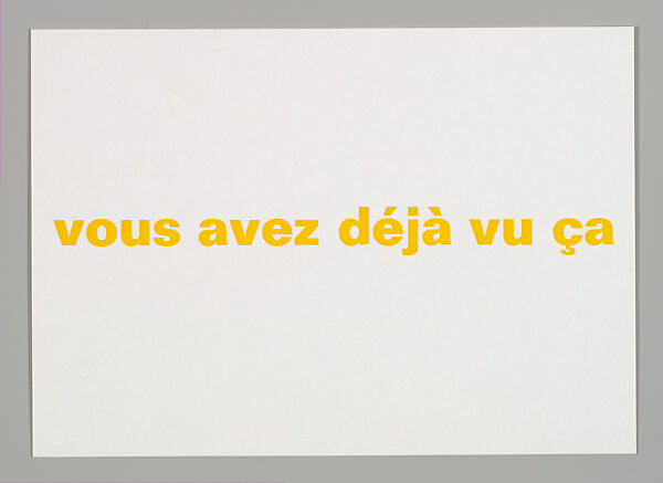 [Announcement for "Vous Avez Deja Vu Ca", Yvon Lambert, Paris], Louise Lawler (American, born Bronxville, New York, 1947), Printed card 