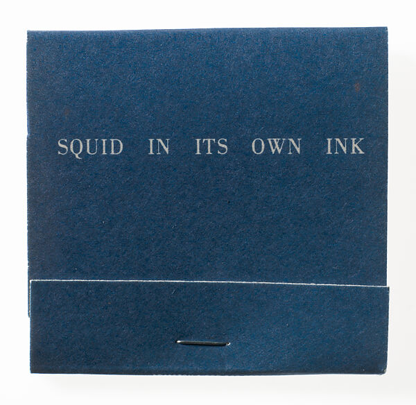 ["SQUID IN ITS OWN INK" Matchbook produced for the Carnegie International 1991, Pittsburgh], Louise Lawler (American, born Bronxville, New York, 1947), Printed matchbook 