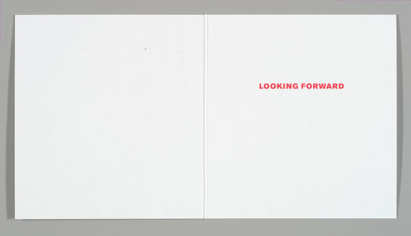 [Notecard Announcement for "Looking Forward", Metro Pictures, New York City], Louise Lawler (American, born Bronxville, New York, 1947), Printed card
