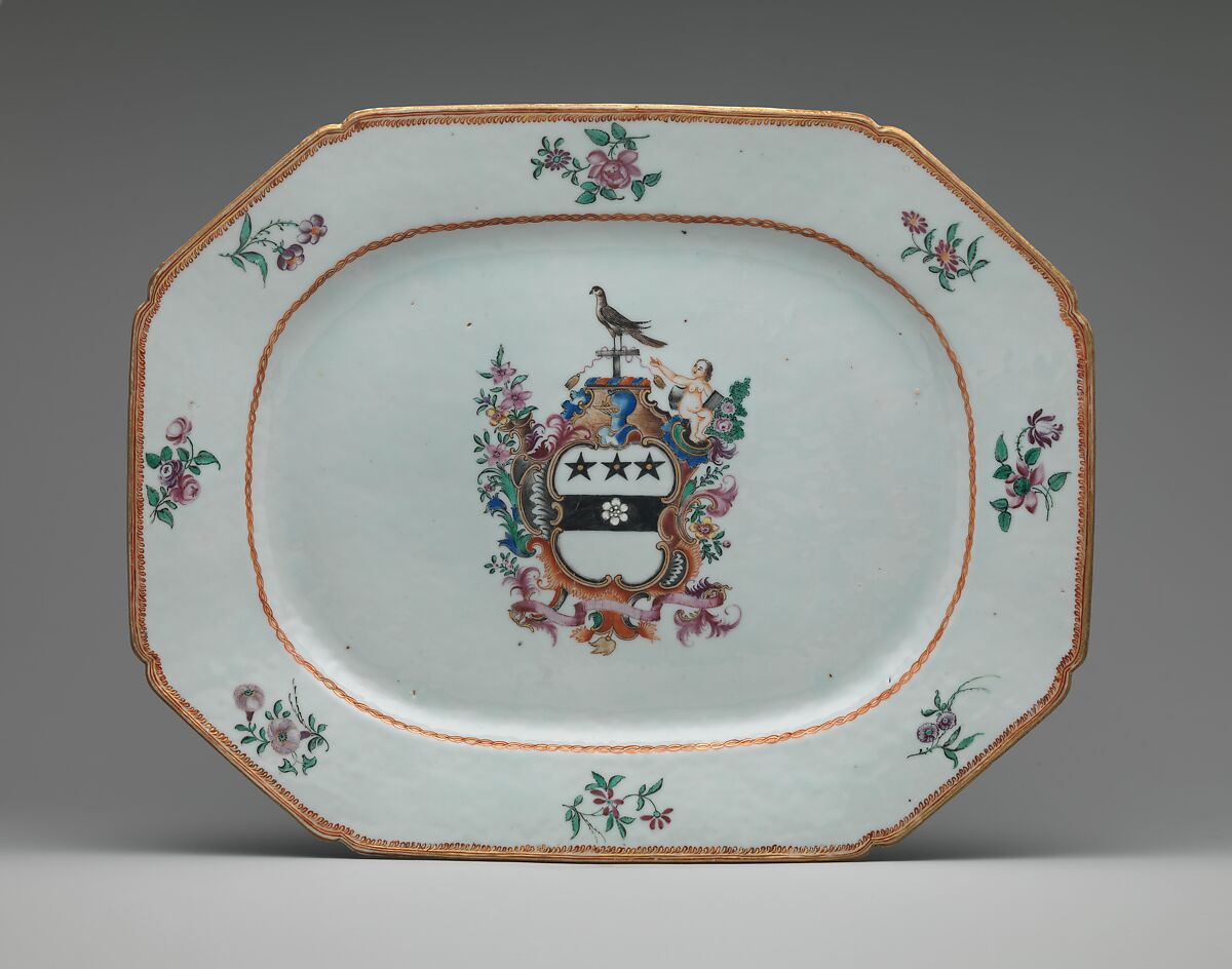 Platter, Porcelain, Chinese, for American market 