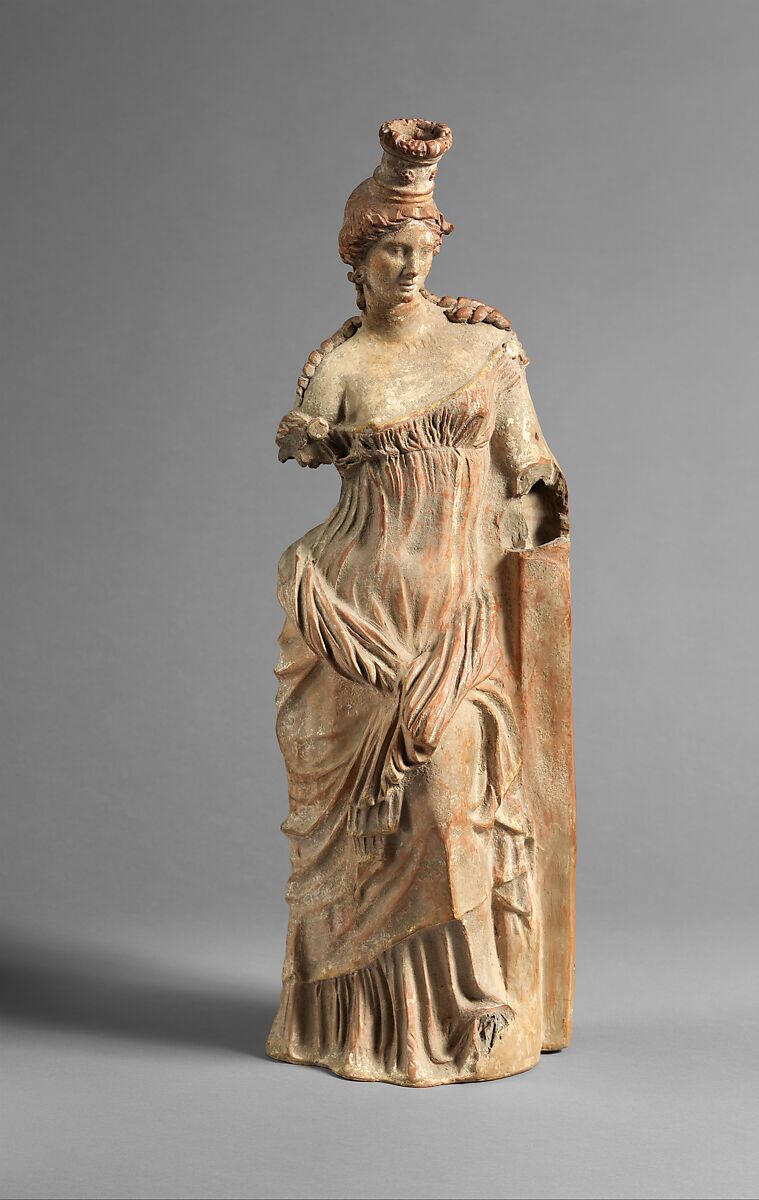 Terracotta statuette of a goddess, Terracotta, Greek 