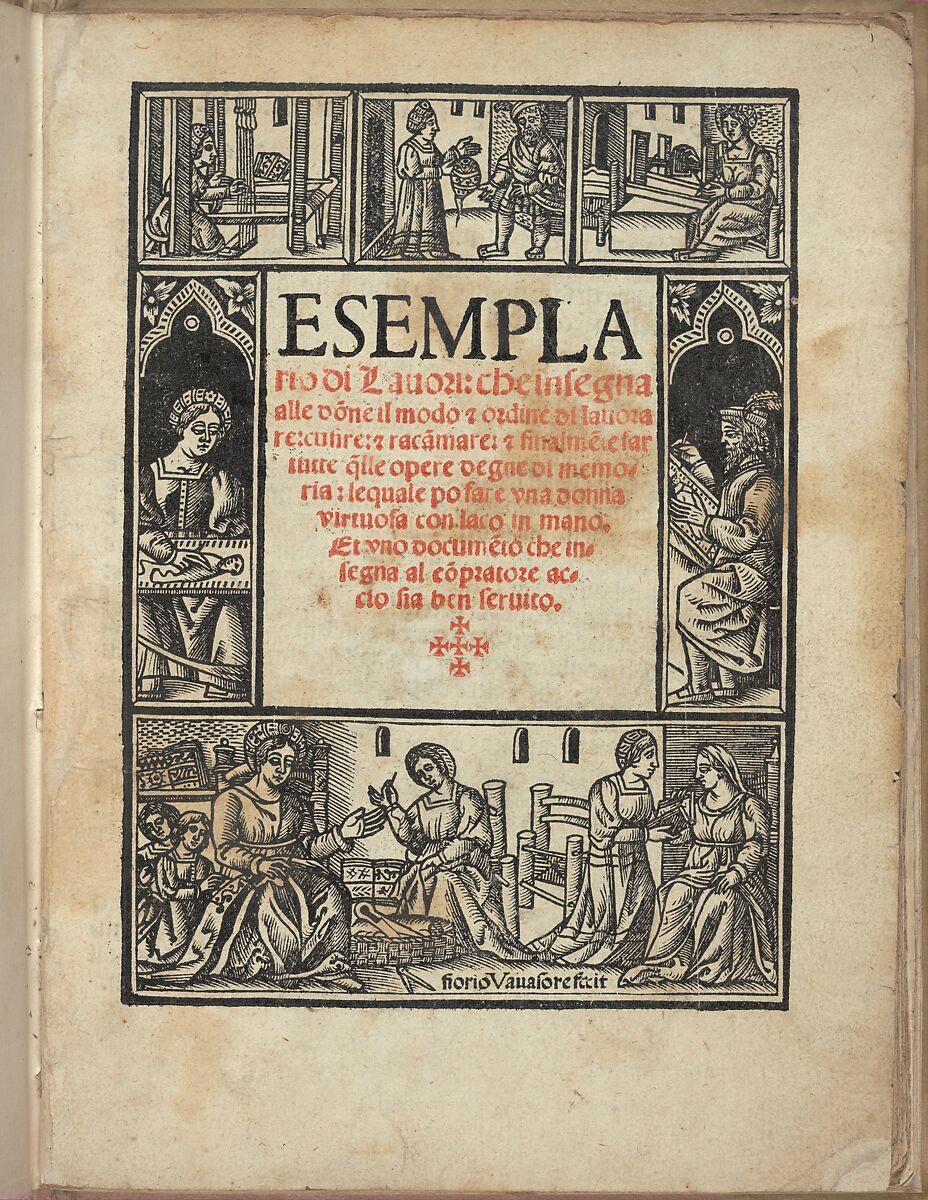 Esemplario di Lauori..., title page (recto), Giovanni Andrea Vavassore (Italian, active Venice 1530–1573)  , Venice, Woodcut 
