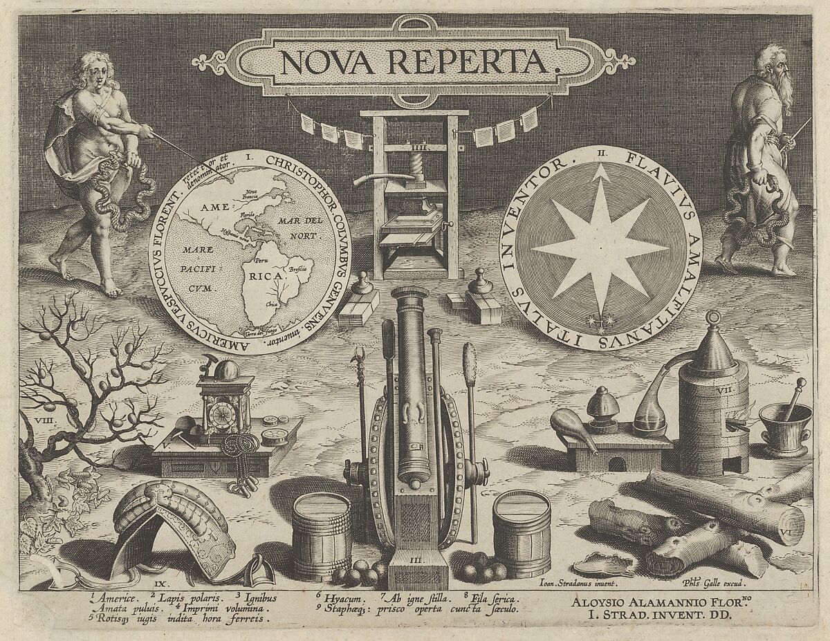 New Inventions of Modern Times [Nova Reperta], Title Plate, Jan Collaert I (Netherlandish, Antwerp ca. 1530–1581 Antwerp), Engraving 