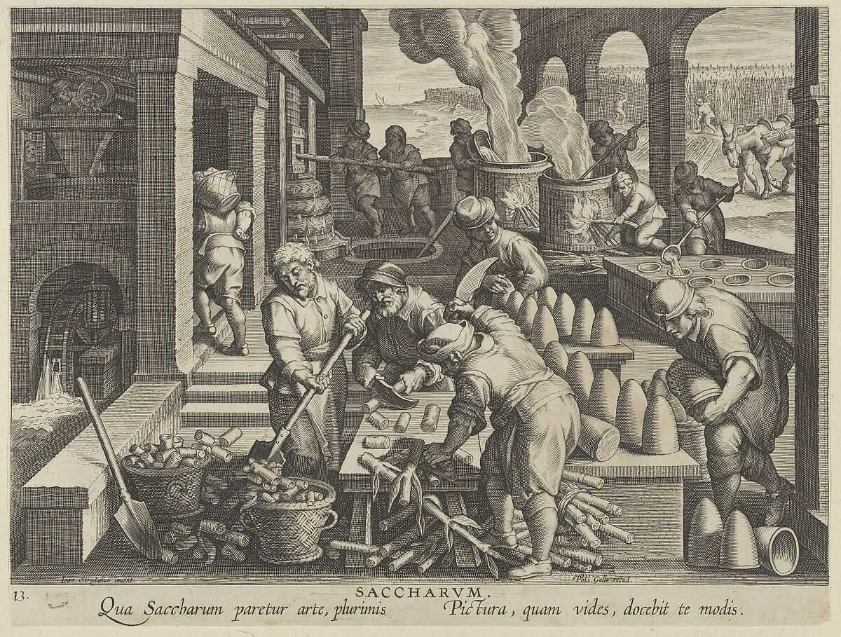 New Inventions of Modern Times [Nova Reperta], The Invention of Sugar Refinery, plate 13, Jan Collaert I (Netherlandish, Antwerp ca. 1530–1581 Antwerp), Engraving 