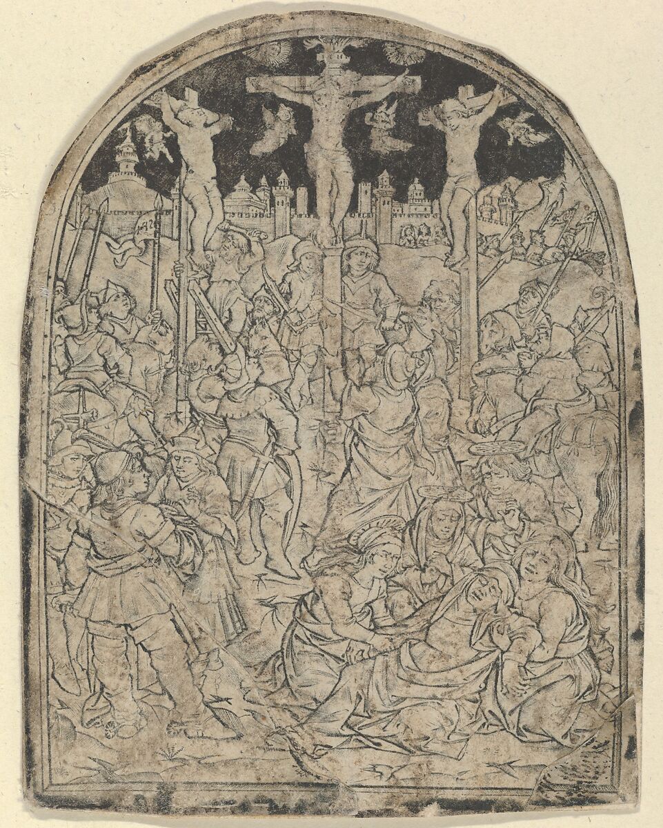 Crucifixion, Anonymous, Italian, 15th century, Engraving, printed in the niello style 