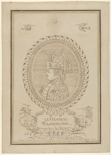 Calligraphic Profile Portrait of George Washington