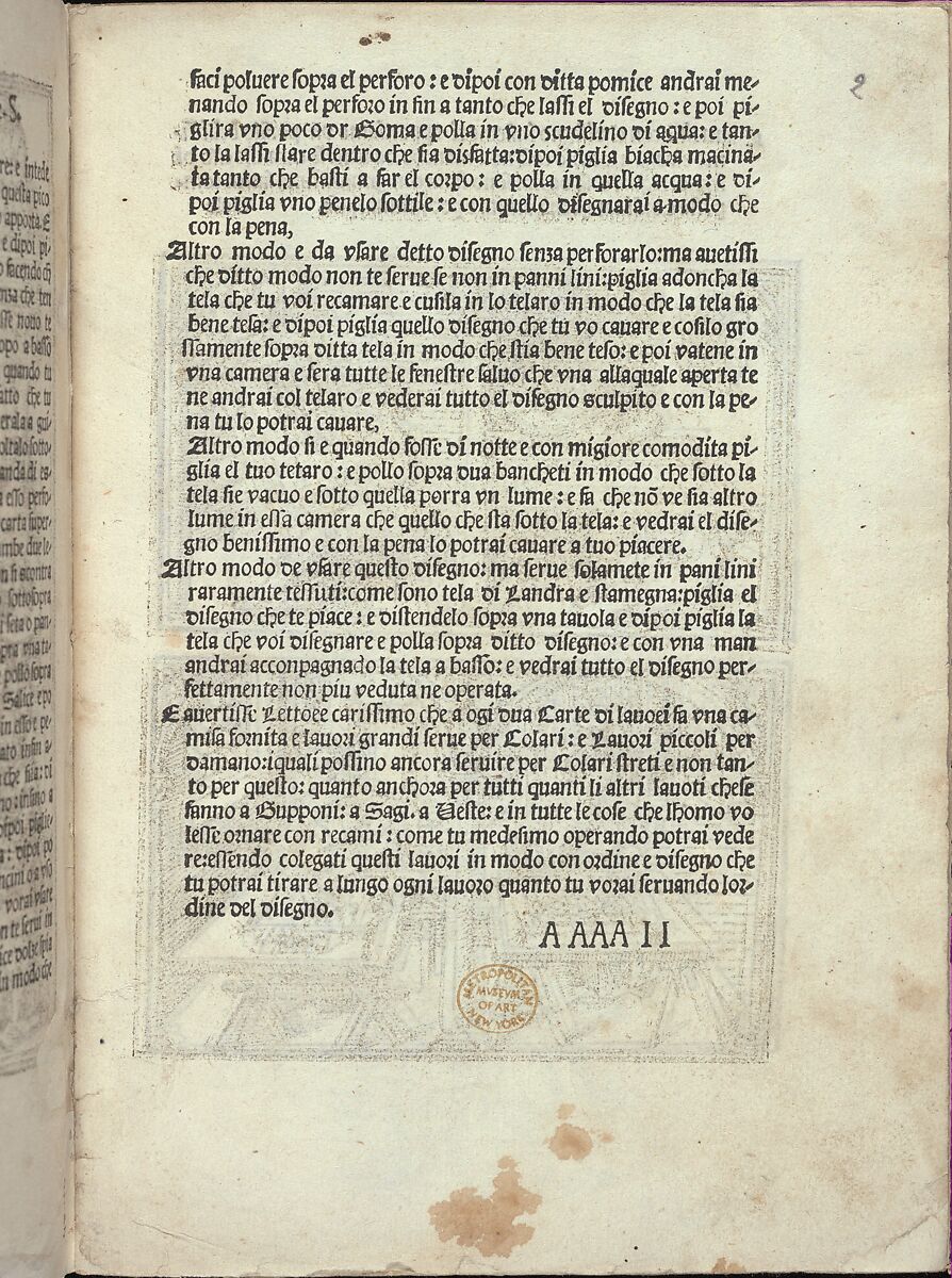 Libro quarto. De rechami per elquale se impara in diuersi modi lordine e il modo de recamare...Opera noua, page 2 (recto), Alessandro Paganino (Italian, active Salò, Toscolano and Venice, 1511–38), Woodcut 