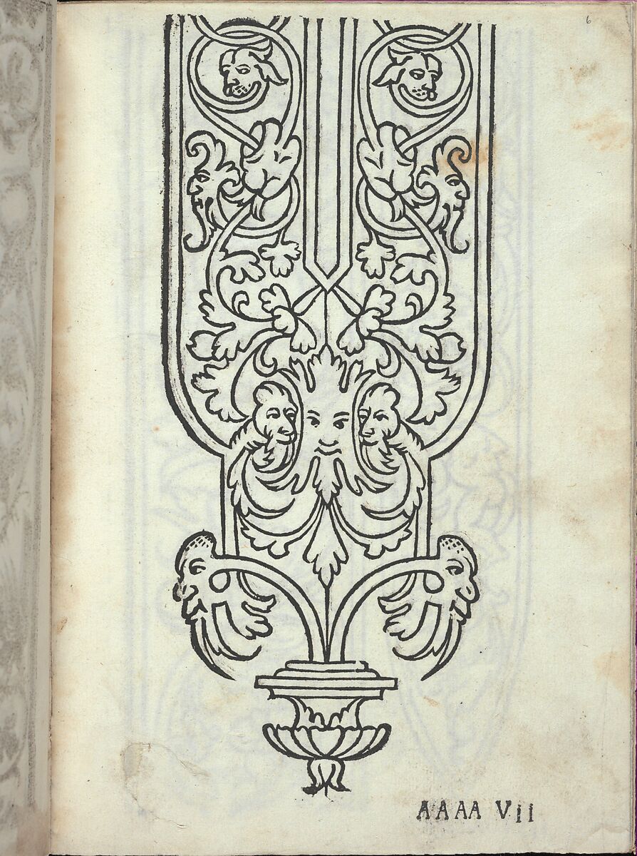 Libro quarto. De rechami per elquale se impara in diuersi modi lordine e il modo de recamare...Opera noua, page 6 (recto), Alessandro Paganino (Italian, active Salò, Toscolano and Venice, 1511–38), Woodcut 