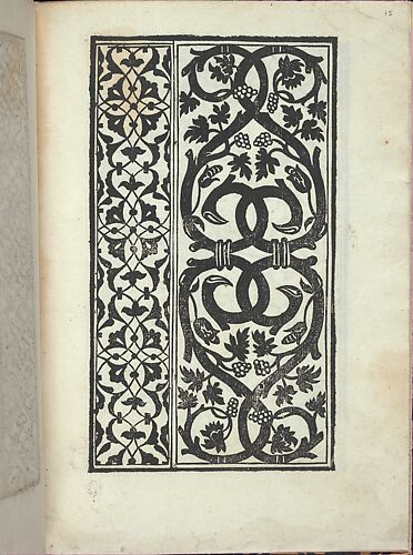 Libro quarto. De rechami per elquale se impara in diuersi modi lordine e il modo de recamare...Opera noua, page 15 (recto)