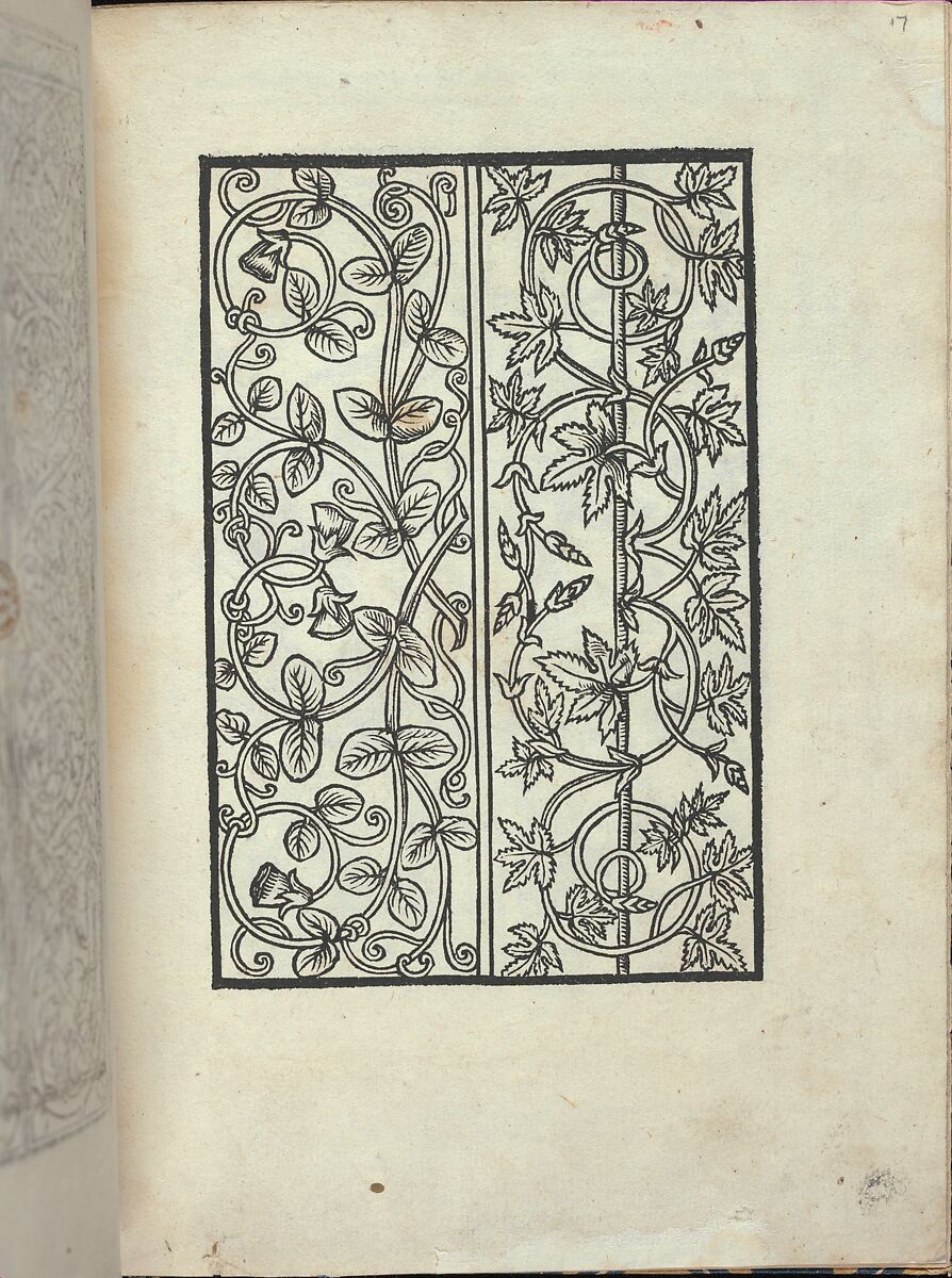 Libro quarto. De rechami per elquale se impara in diuersi modi lordine e il modo de recamare...Opera noua, page 17 (recto), Alessandro Paganino (Italian, active Salò, Toscolano and Venice, 1511–38), Woodcut 