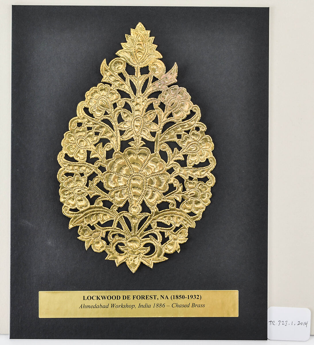 Cutout, Lockwood de Forest (American, New York 1850–1932 Santa Barbara, California), Brass; chased
