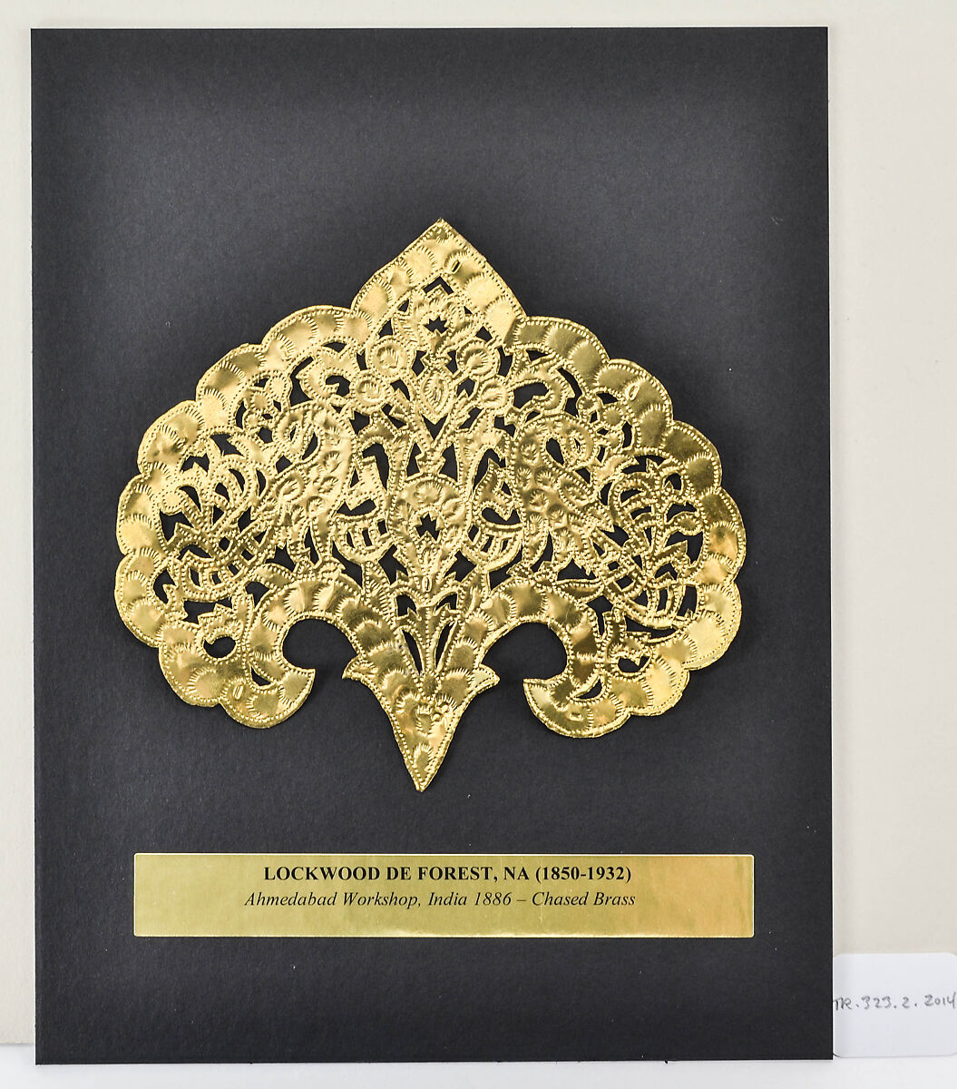 Cutout, Lockwood de Forest (American, New York 1850–1932 Santa Barbara, California), Brass; chased