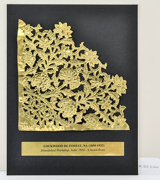 Cutout, Lockwood de Forest (American, New York 1850–1932 Santa Barbara, California), Brass; chased