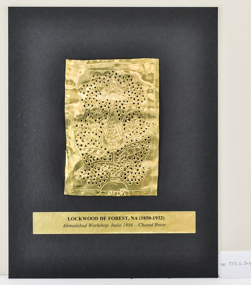 Cutout, Lockwood de Forest (American, New York 1850–1932 Santa Barbara, California), Brass; chased