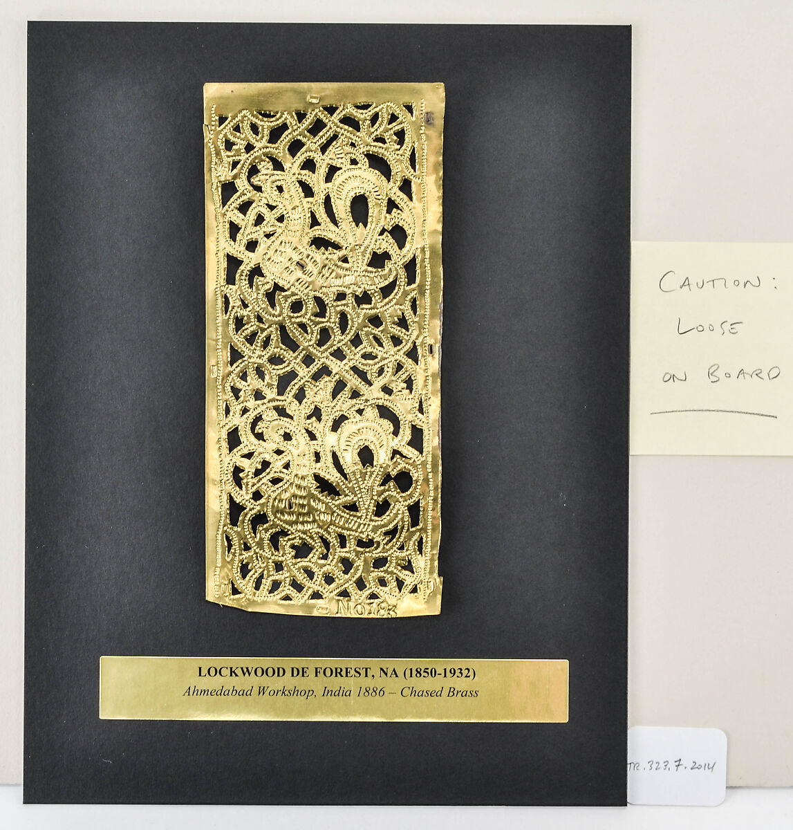 Brass Cutout, Lockwood de Forest (American, New York 1850–1932 Santa Barbara, California), Brass; chased