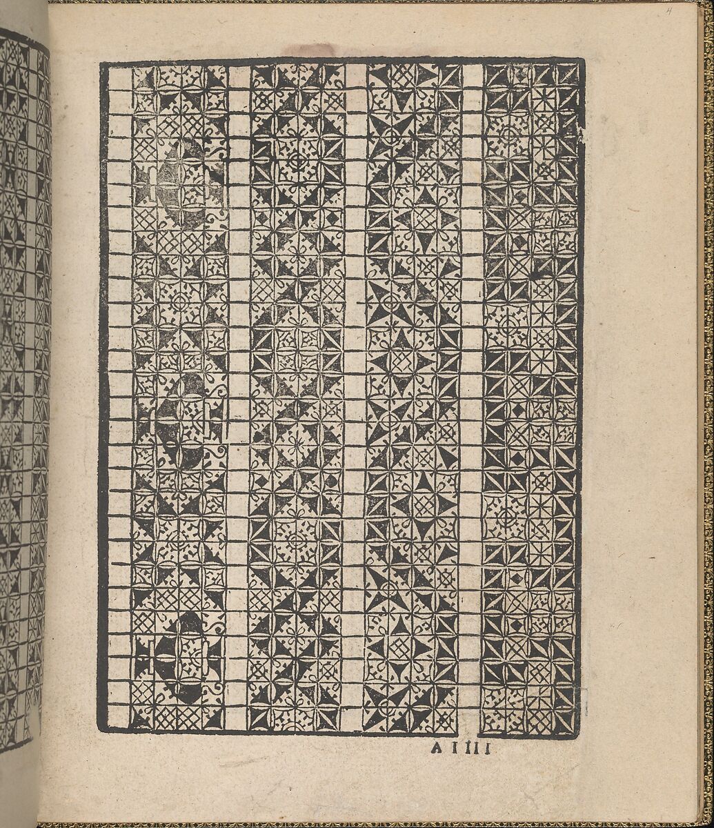 Giardineto novo di punti tagliati et gropposi per exercitio & ornamento delle donne (Venice 1554), page 3 (recto), Matteo Pagano (Italian, 1515–1588), Woodcut 
