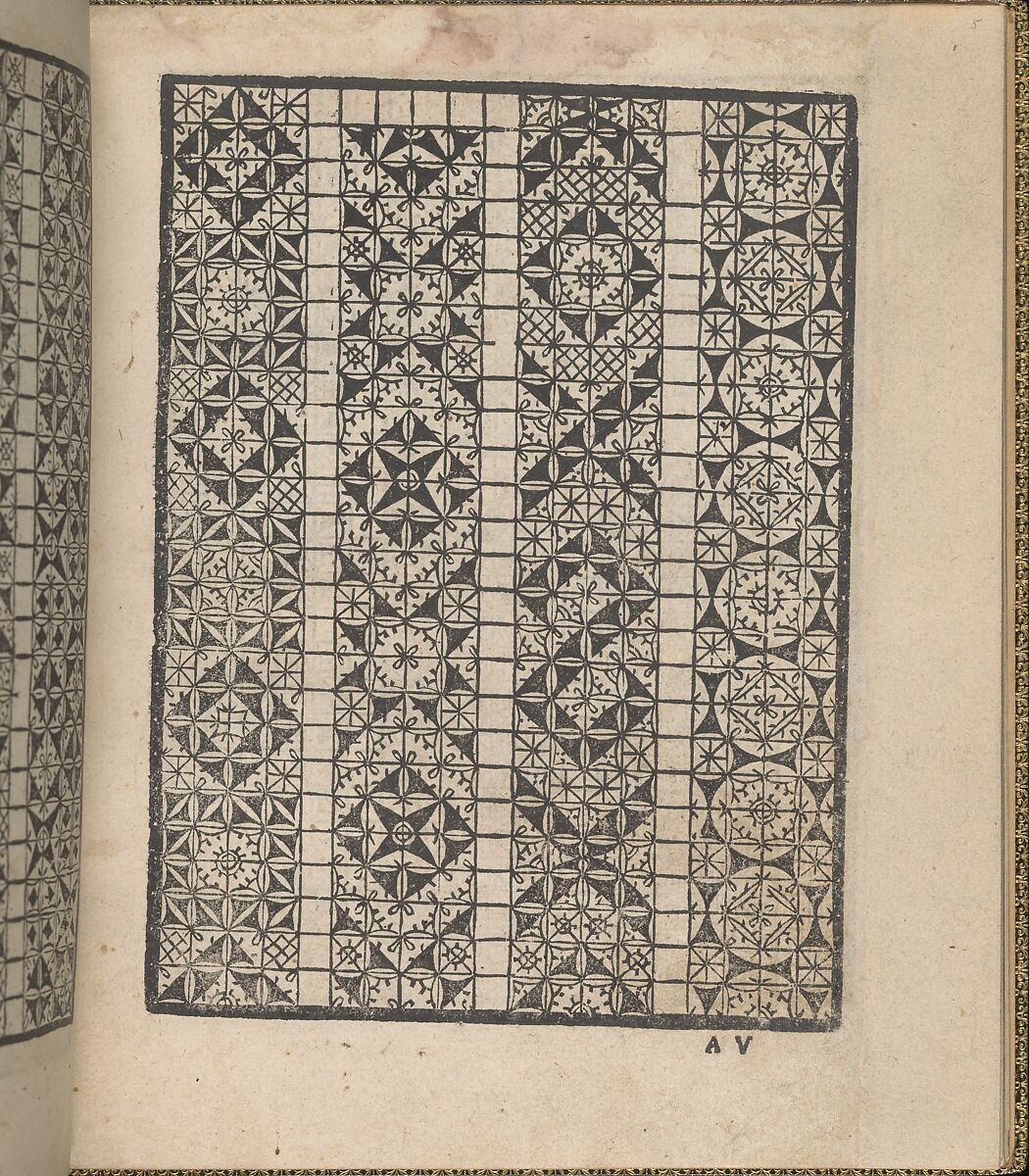 Giardineto novo di punti tagliati et gropposi per exercitio & ornamento delle donne (Venice 1554), page 3 (verso), Matteo Pagano (Italian, 1515–1588), Woodcut 