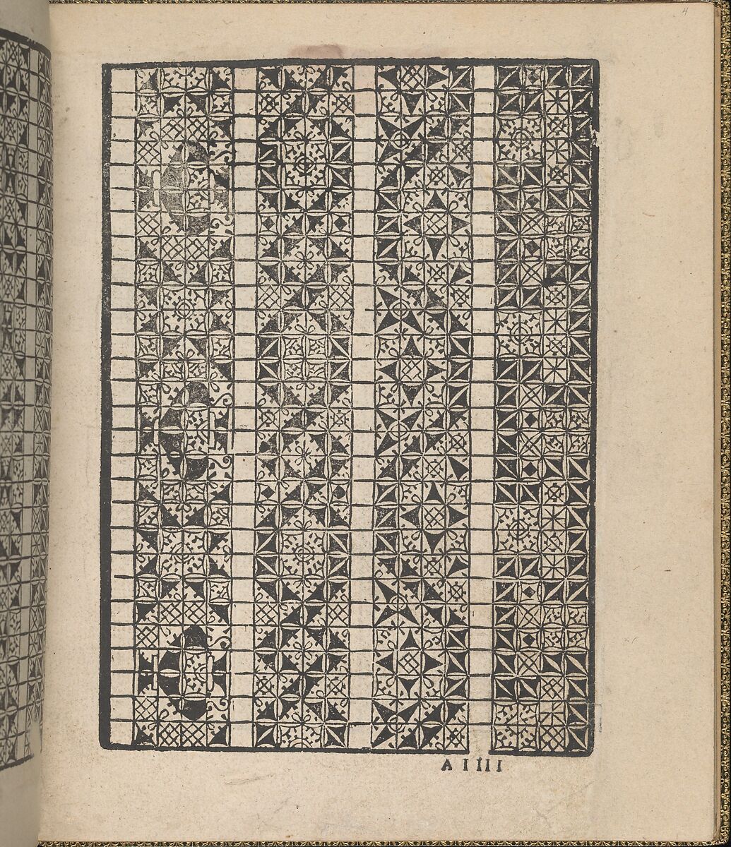 Giardineto novo di punti tagliati et gropposi per exercitio & ornamento delle donne (Venice 1554), page 4 (recto), Matteo Pagano (Italian, 1515–1588), Woodcut