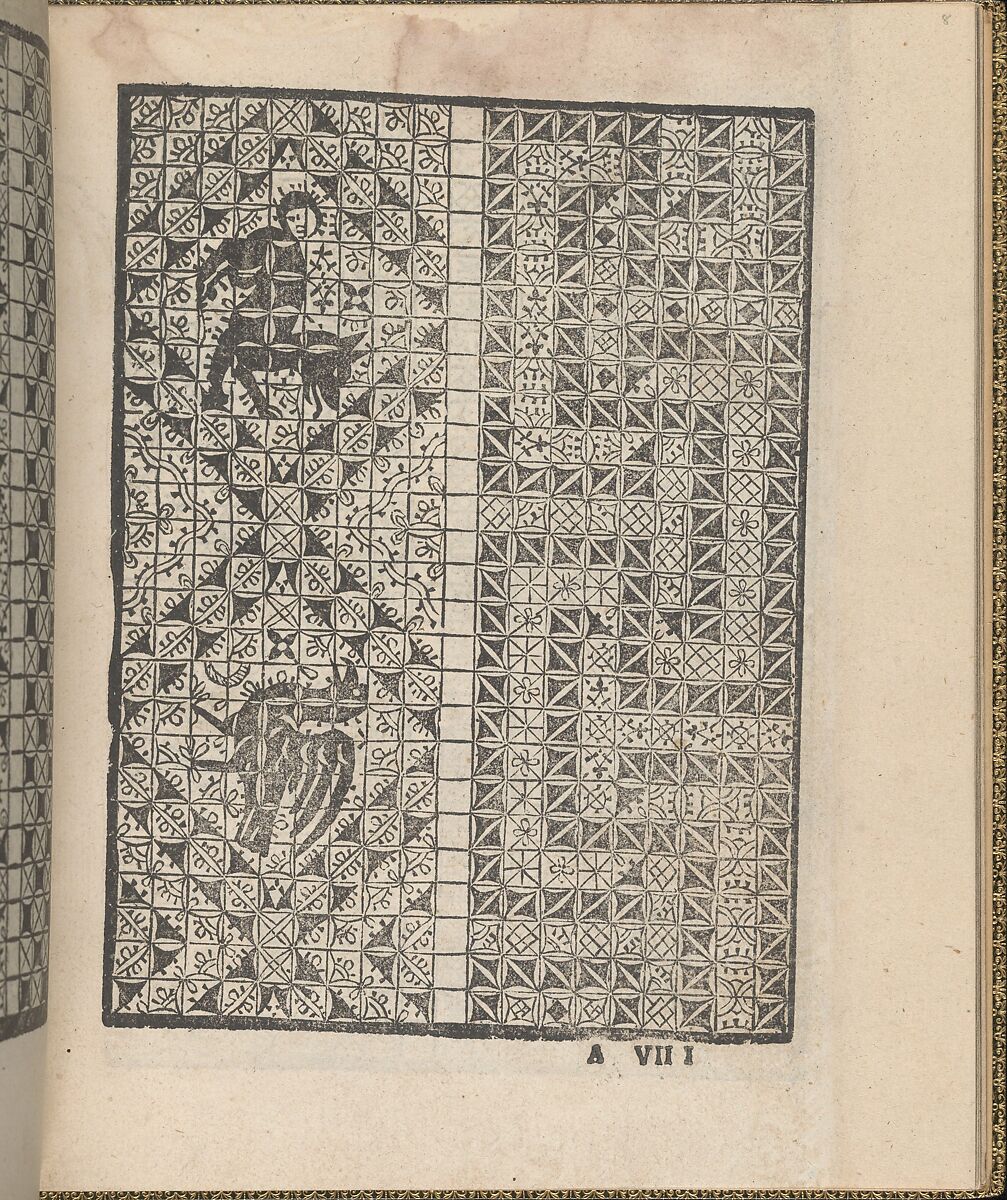 Giardineto novo di punti tagliati et gropposi per exercitio & ornamento delle donne (Venice 1554), page 5 (recto), Matteo Pagano (Italian, 1515–1588), Woodcut 